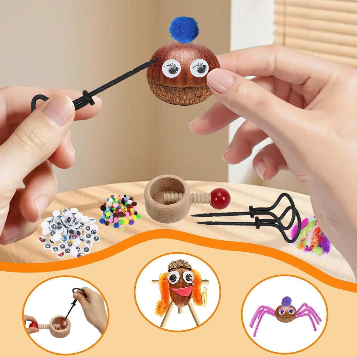 Kastanienbohrer Set 326-teilig – DIY Herbstbasteln für Kinder