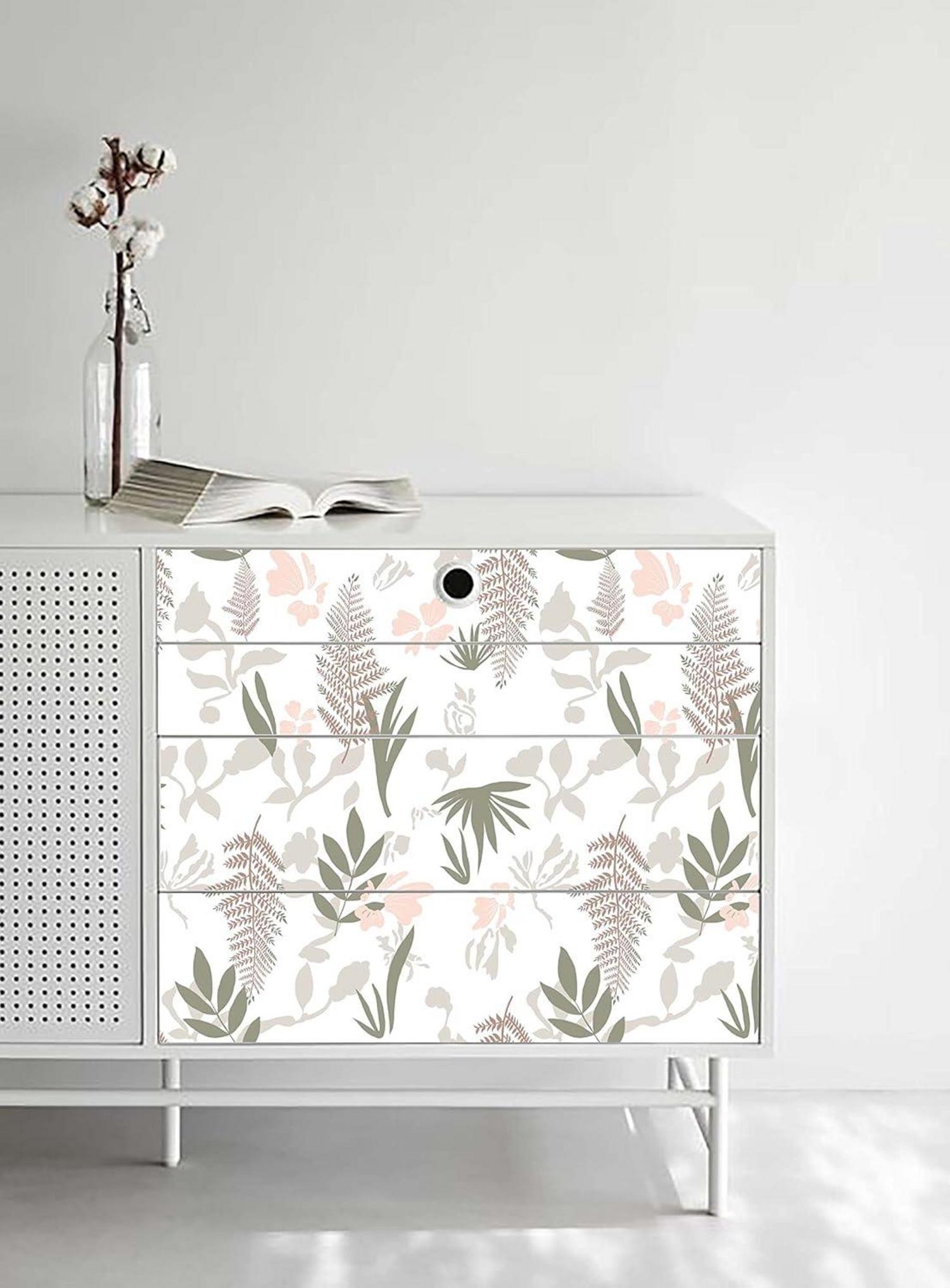 Selbstklebende Tapete Blume Möbelfolie PVC Vintage Holz 44cm x 10m