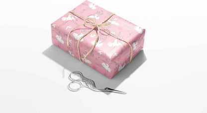 Geschenkpapier Set 3 Rollen Rosa Mädchen 43 cm x 3 m - Ballett, Schwan, Herz Muster - Party Geburtstag Hochzeit Urlaub