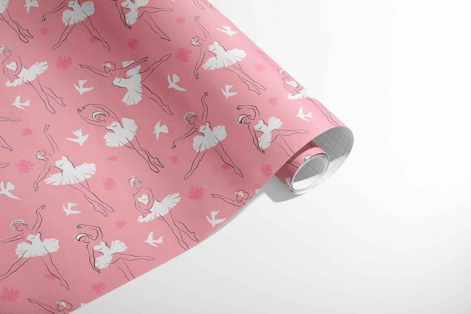 Geschenkpapier Set 3 Rollen Rosa Mädchen Geburtstag 43cm x 3m