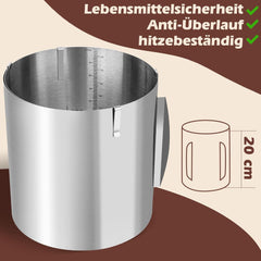 Verstellbarer Tortenring aus Edelstahl 16-30cm - Backform