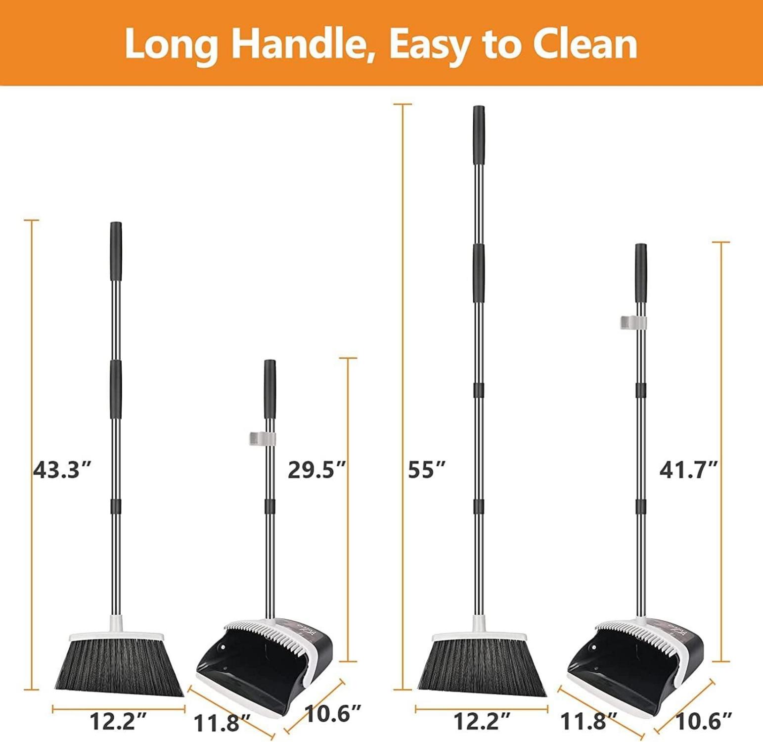 Besen und Kehrschaufel Set 137cm Griff abnehmbar klappbar