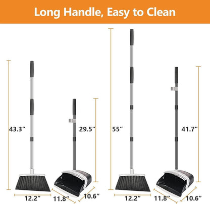 Besen und Kehrschaufel Set 137cm Griff abnehmbar klappbar
