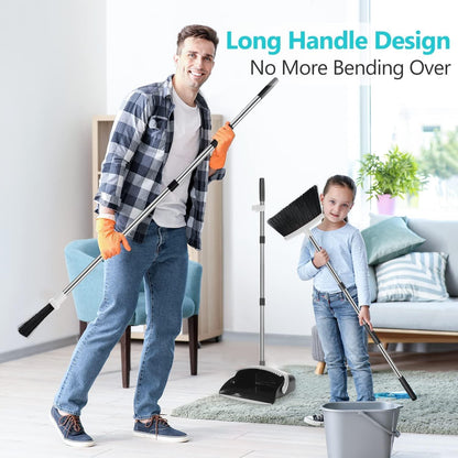 Besen Kehrschaufel Set 137cm Griff abnehmbar klappbar Bodenreinigung