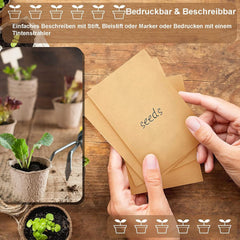 100 Stück Papiertüten Klein Braun 6x10cm - Saatgut Aufbewahrung Umschläge Geschenktüten