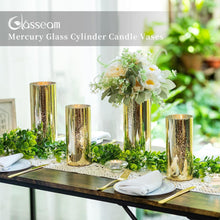 Goldene Zylindervasen Set 6 Stück - Deko Vasen Blumenvase