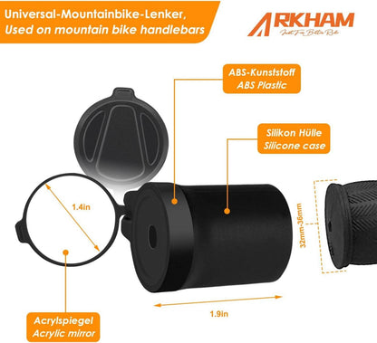 Arkham Mini-Faltfahrradspiegel für Lenker 360° drehbar