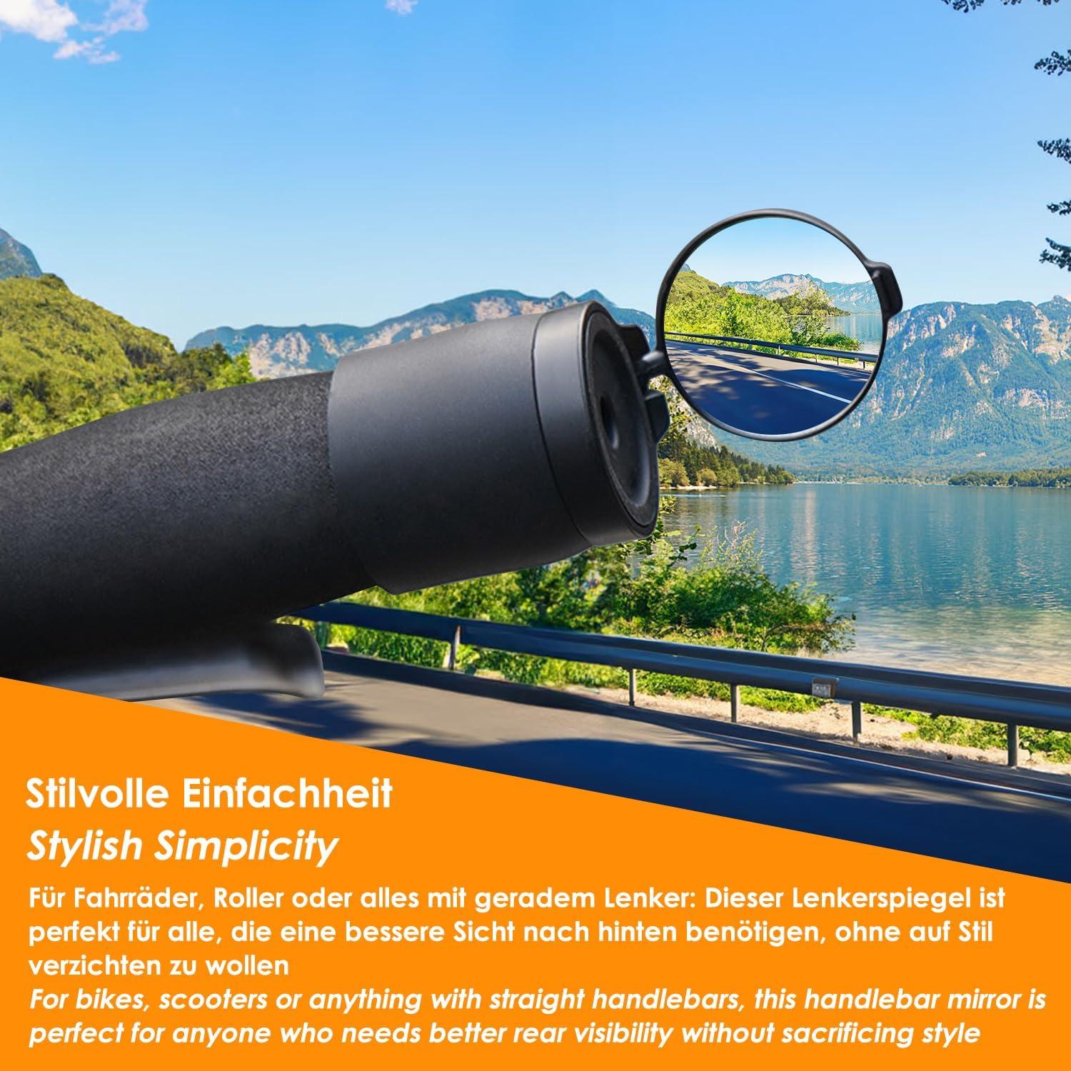 Arkham Mini Lenkerspiegel für Mountainbike, klappbarer Universal Rückspiegel, 360° drehbar