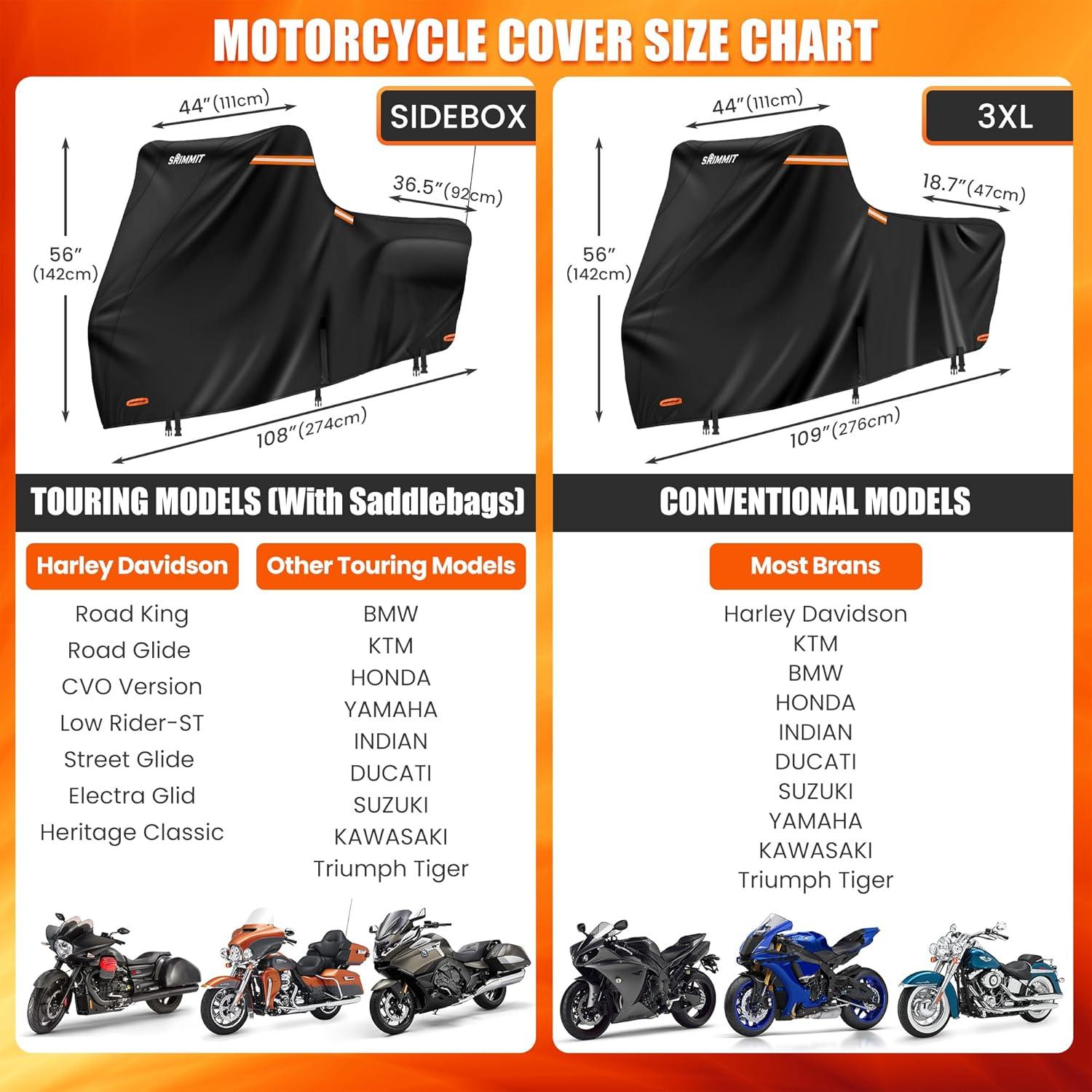 Motorrad Abdeckung Plane 420D Wasserdicht Harley Davidson Touring