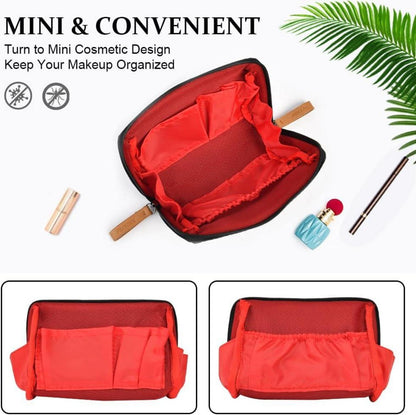 Kleine Kosmetiktasche Damen Schwarz Reise Make-up Organizer