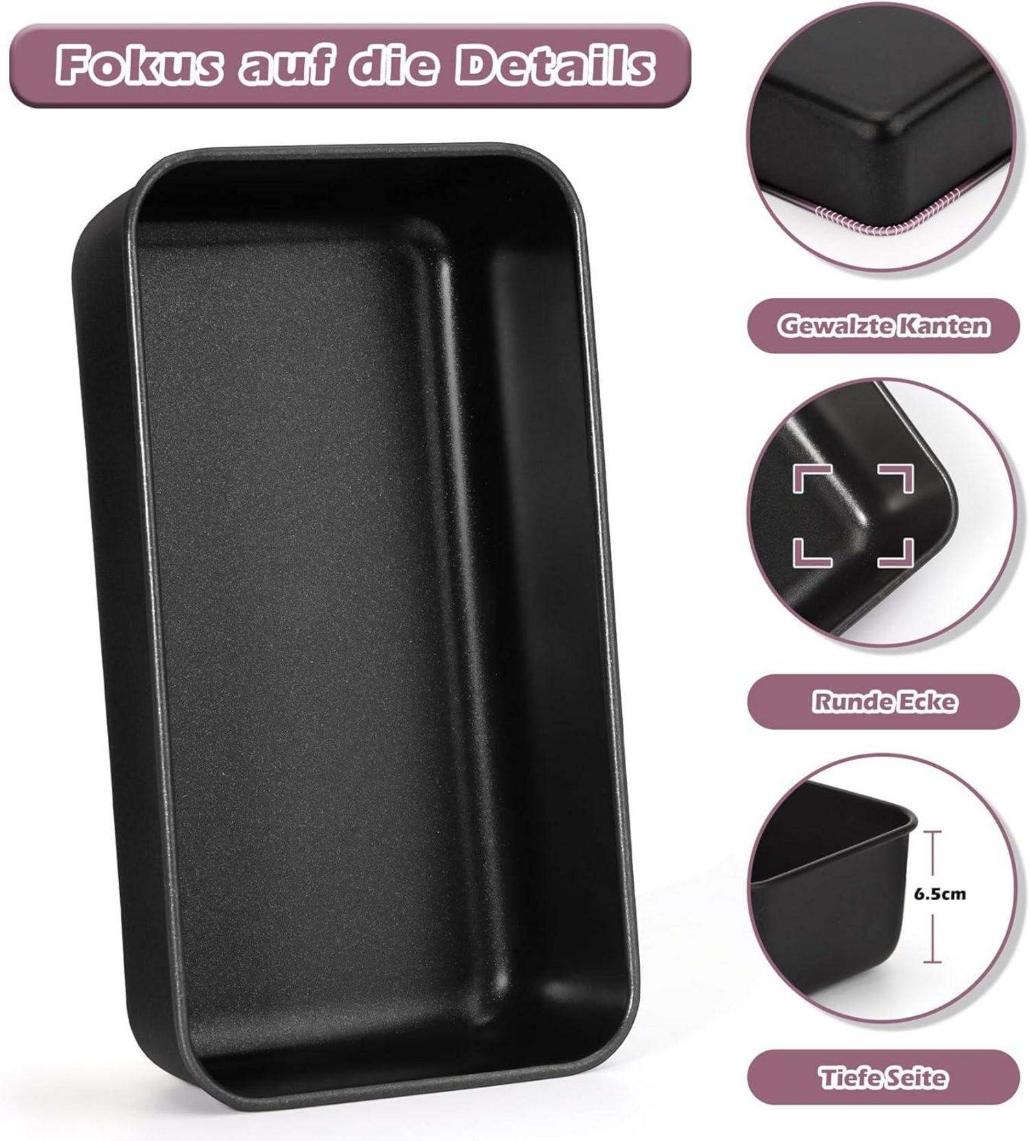 Brotbackform 2er-Set Antihaftbeschichtet Edelstahlkern 23,5x12,6x6,5cm