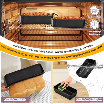 Brotbackform Set Antihaftbeschichtet Edelstahlkern 23,5x12,6x6,5 cm