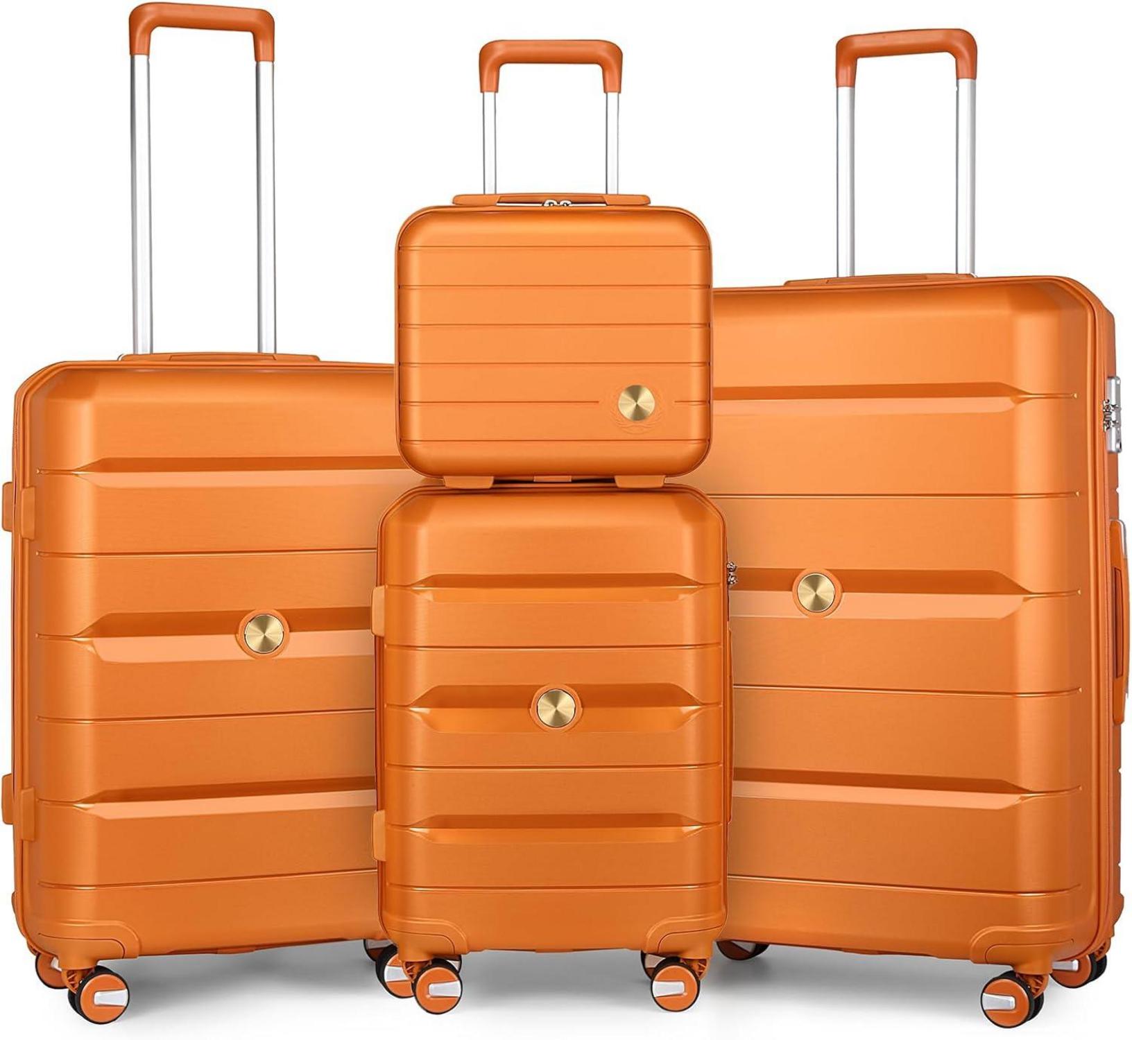 Hartschalen Kofferset 4tlg mit TSA Schloss Orange