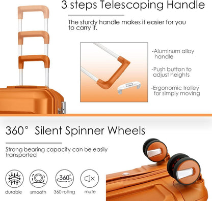 Sea Choice 4tlg Hartschalen Kofferset Trolley Koffer Beautycase TSA Orange