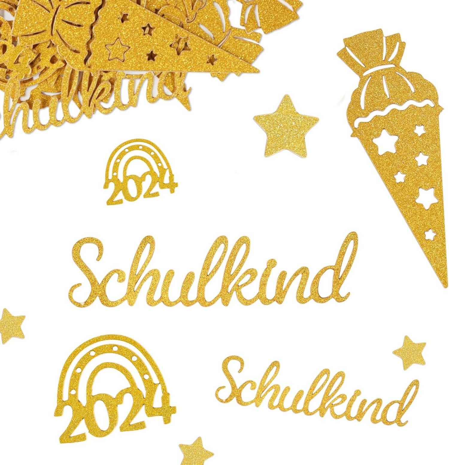 Einschulung Konfetti Glitzer Gold Streudeko Schultüte Tischdekoration