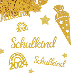 Einschulung Konfetti Glitzer Gold Streudeko Schultüte Tischdekoration