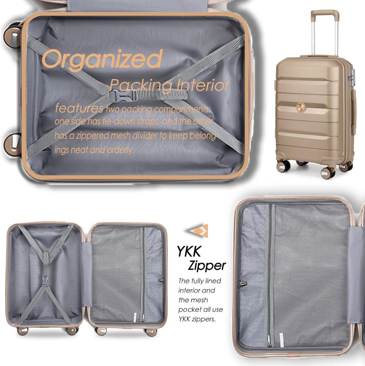 Kofferset 4tlg Handgepäck Trolley Koffer Beautycase TSA Schloss 4