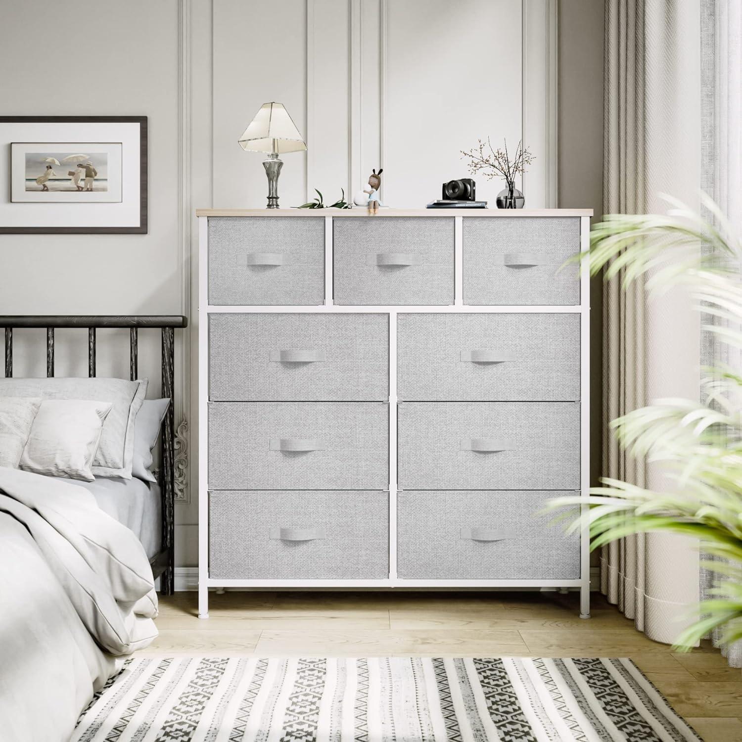 YITAHOME Kommode 9 Stoffschubladen Aufbewahrungsschrank