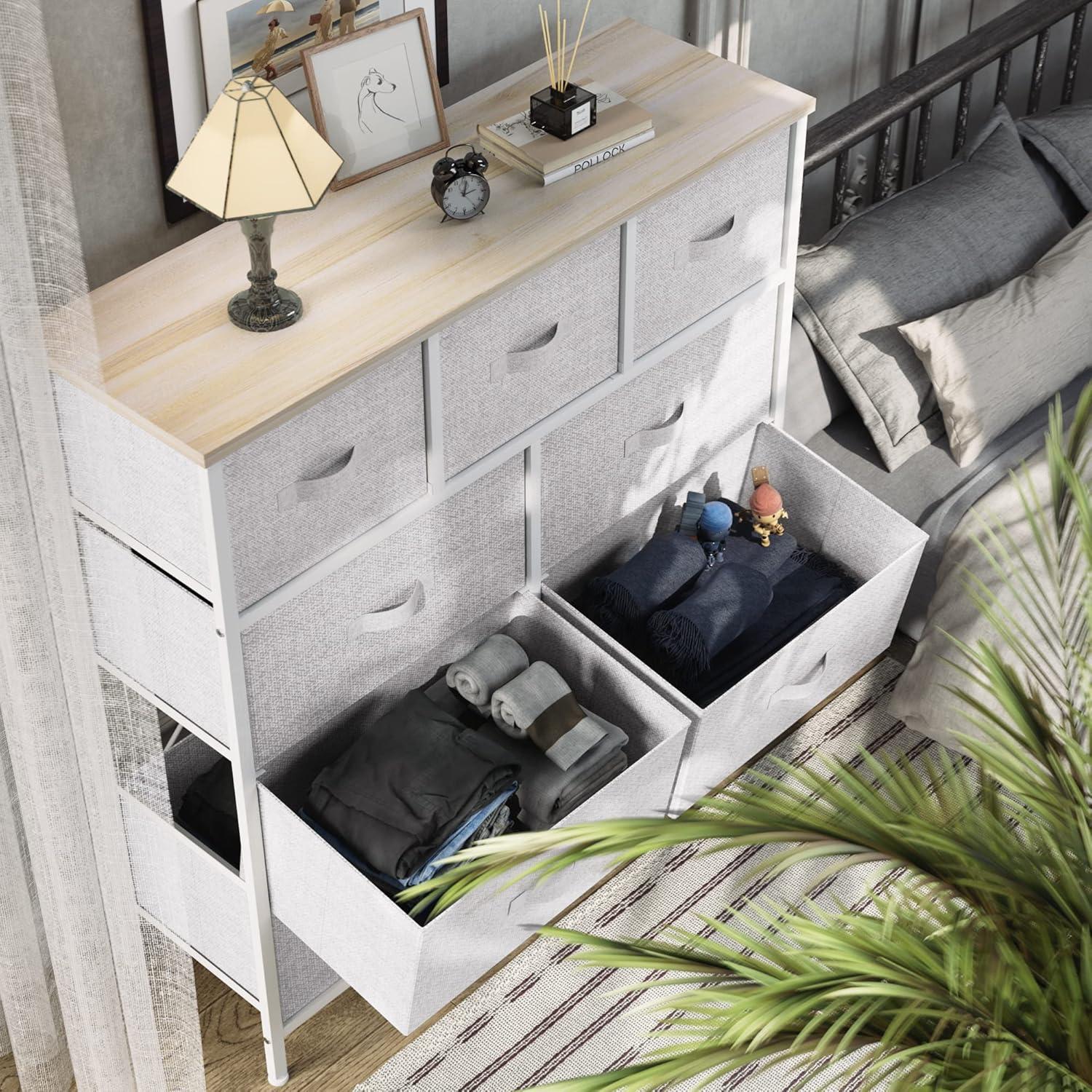 YITAHOME Kommode mit 9 Stoffschubladen für Schlafzimmer und Wohnzimmer