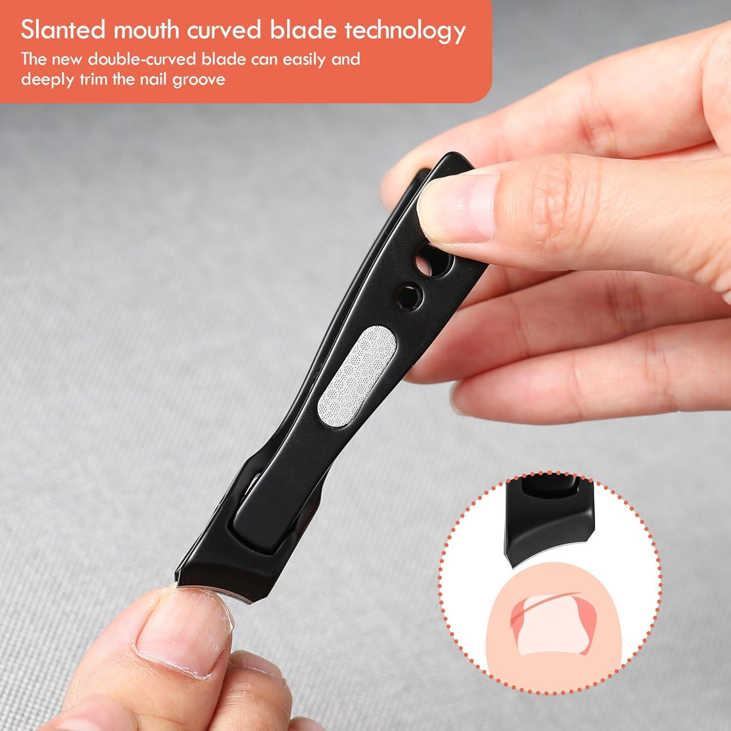 BEZOX Nagelknipser für Eingewachsene Nägel und dicke Nägel - Premium Edelstahl Fingernagelzange