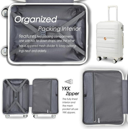 Kofferset 4tlg Handgepäck Trolley Koffer TSA Hartschalen Polypropylene