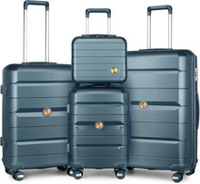 Hartschalen-Kofferset mit TSA-Schloss 4tlg 4 Doppelrollen Blue