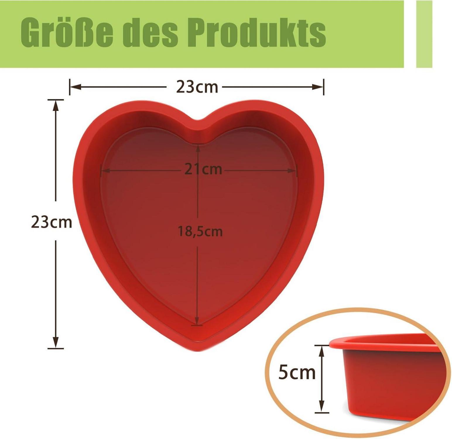 Silikon Backform Herz Ø 20cm Antihaftform für Herzkuchen