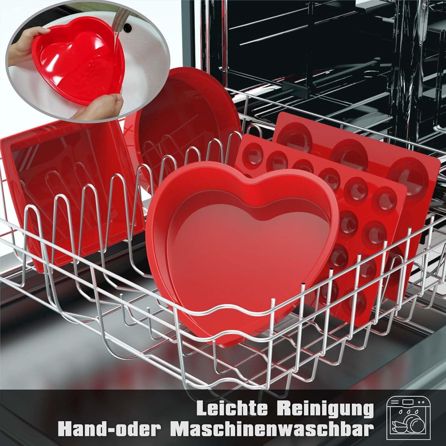 Silikon Herzbackform 20cm Ø Antihaft Kuchenform für Herzkuchen