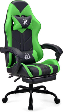 Ergonomischer Gaming Stuhl mit Fußstütze in Grün - 200 kg