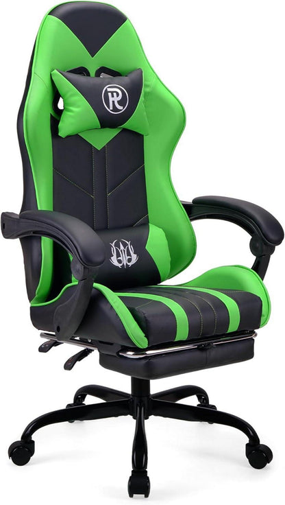 Ergonomischer Gaming Stuhl mit Fußstütze in Grün - 200 kg