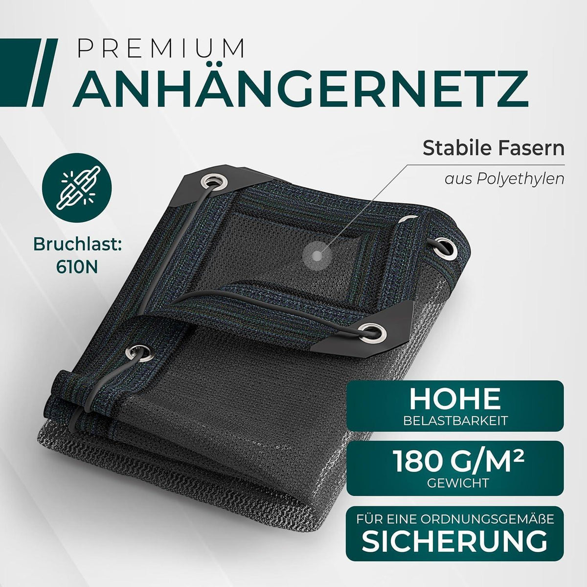 Feinmaschiges Anhängernetz 3,5x5m – Ladungssicherung mit Gummizug