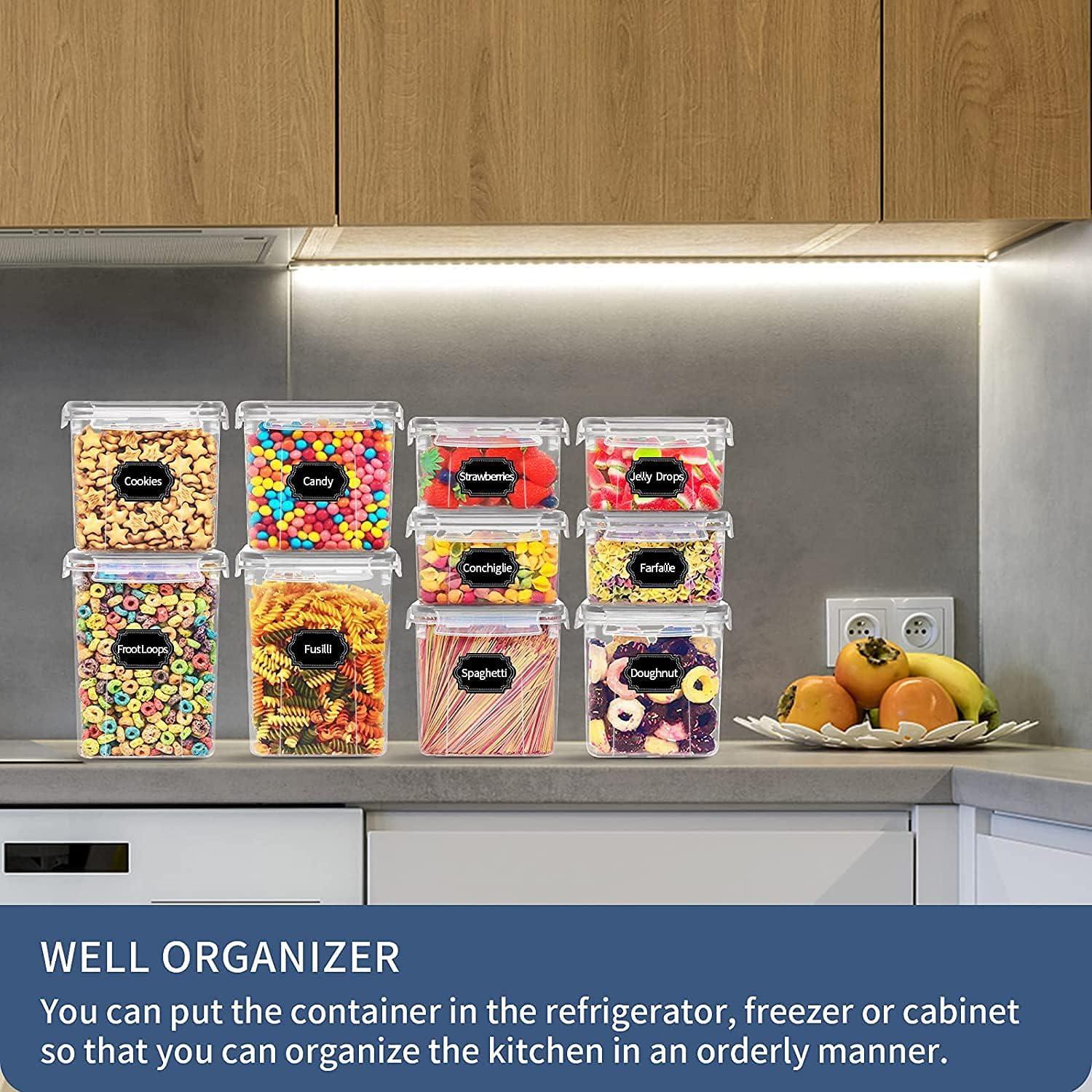 24-teiliges Vorratsdosen Set, BPA-frei, Plastik, Luftdicht, Müsli Schüttdose & Frischhaltedosen