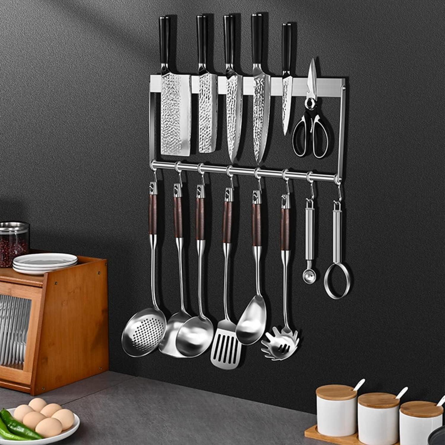 Magnetleiste 40cm für Messer Wandmontage Edelstahl Haken magnetisch