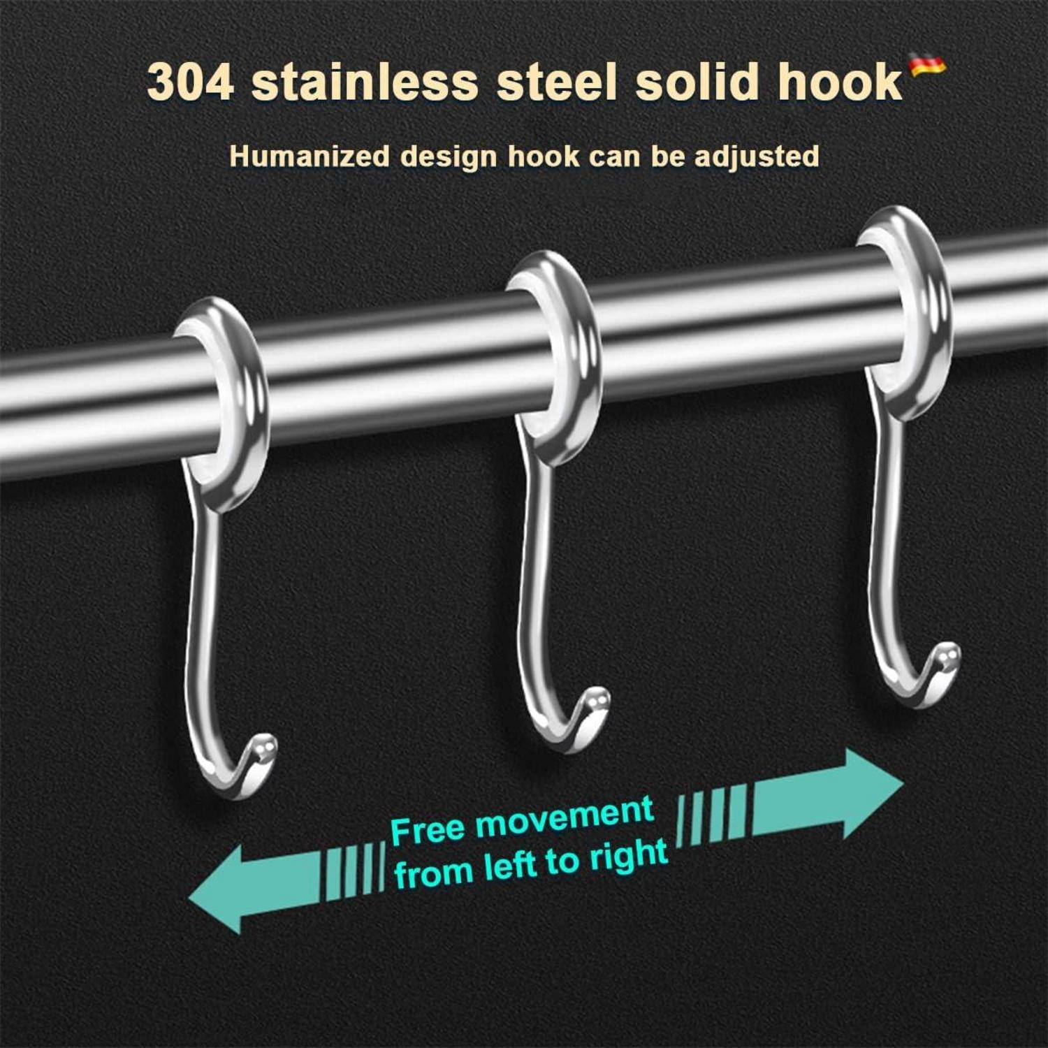 Magnetleiste Messerhalter Edelstahl 40cm Starkem Magnet 6 Haken