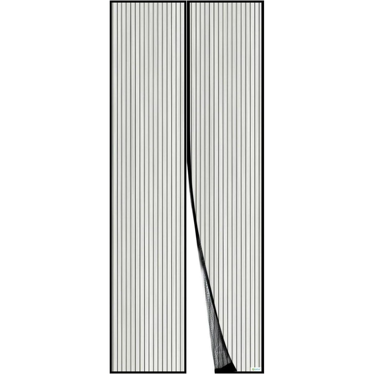 Magnetischer Fliegengitter Tür 110x210cm Schwarz Klebemontage