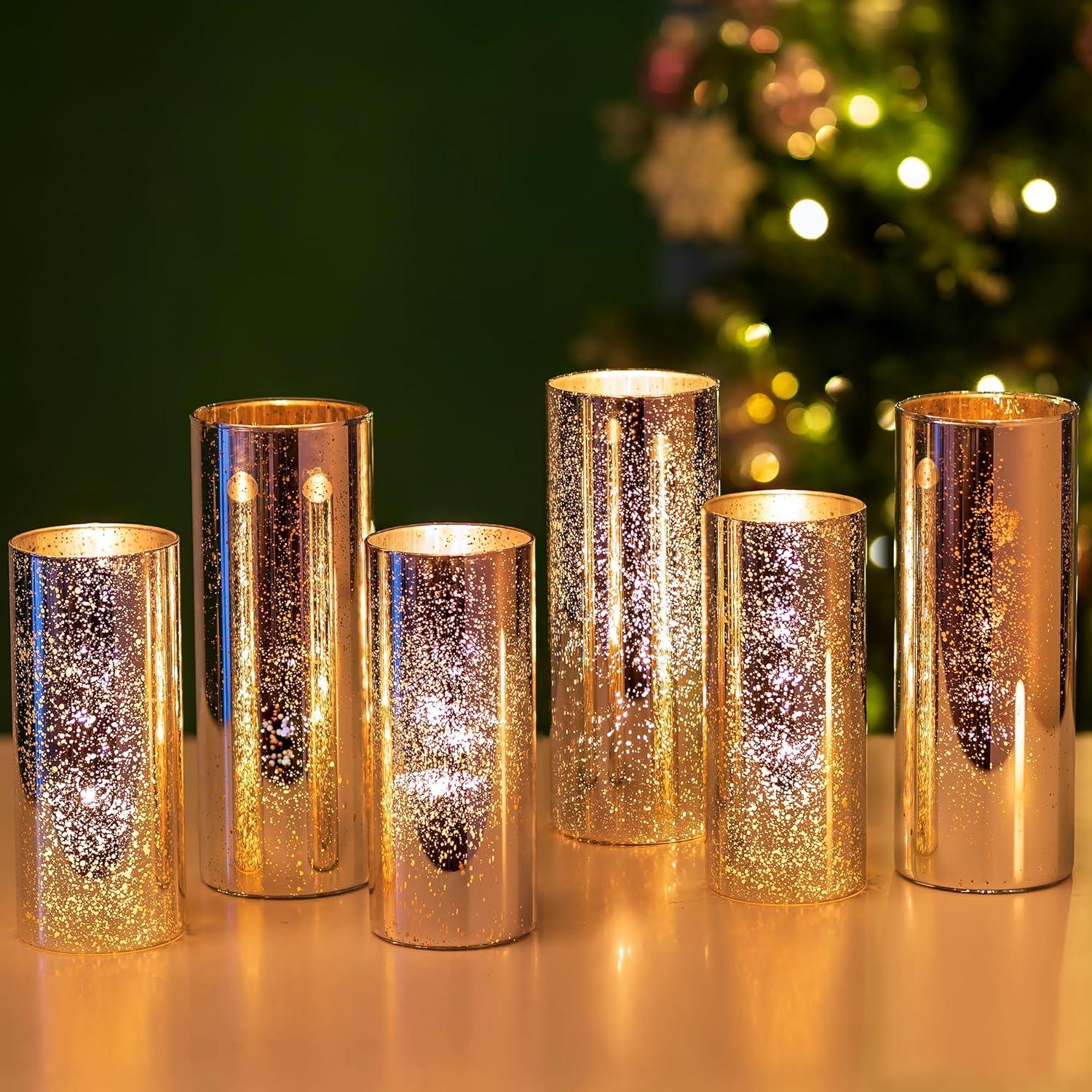 Silberne Zylinderglasvasen Set 2er Pack Deko Vase Windlicht