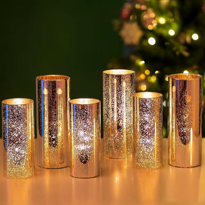 Silberne Zylinderglasvasen Set 2er Pack Deko Vase Windlicht