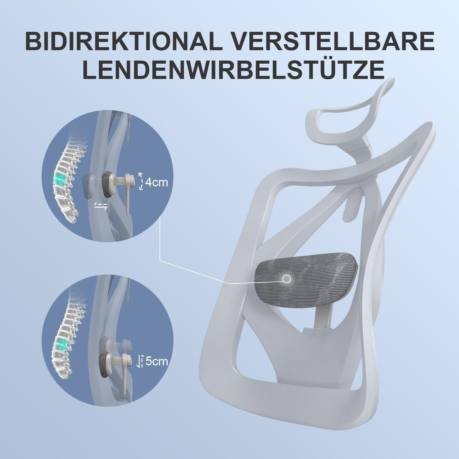 SIHOO M57 Ergonomischer Bürostuhl mit Verstellbarer Kopfstütze und Lendenwirbelstütze