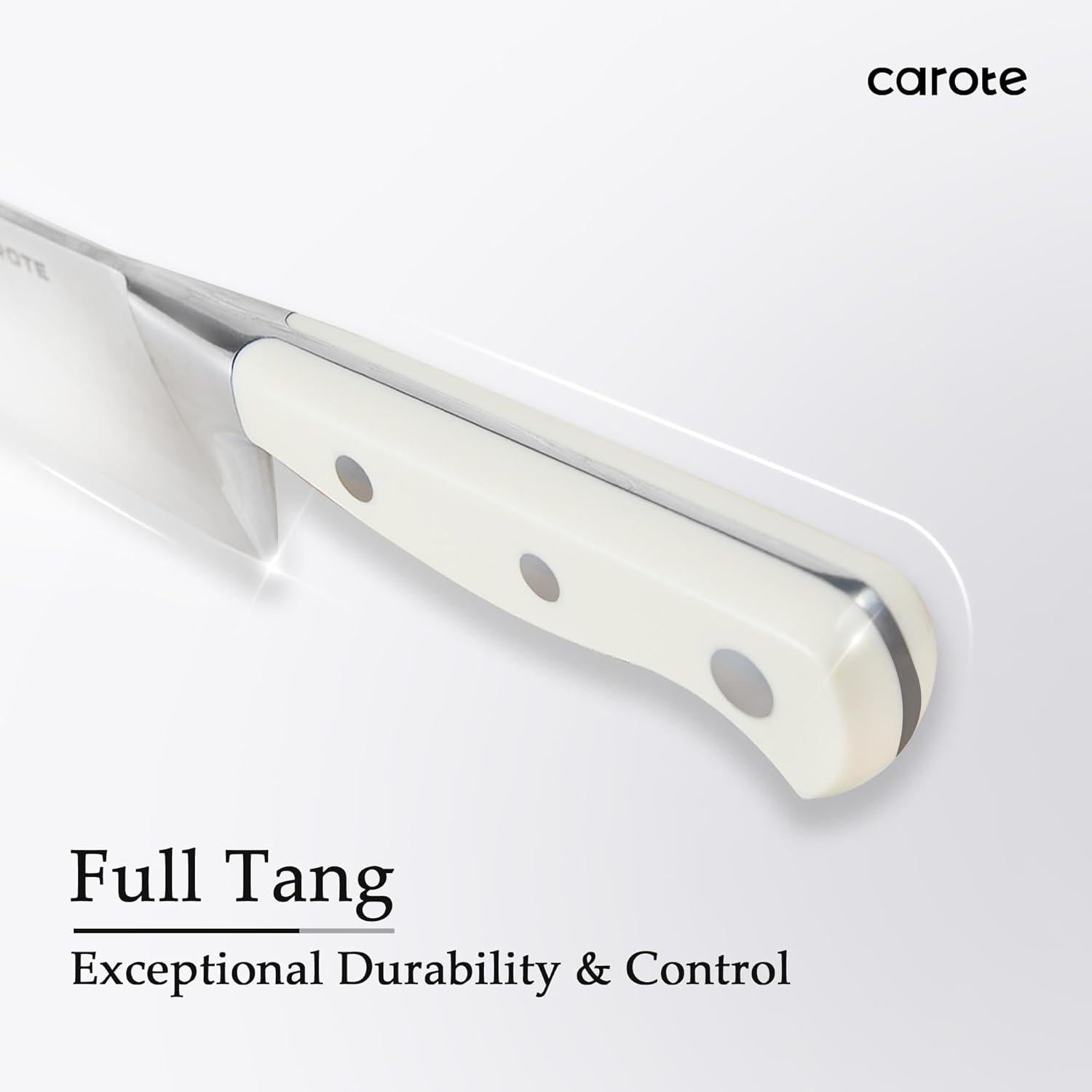 CAROTE Profi Messer Set mit Messerblock, 14-teilig Stahl Küchenmesser