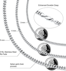 Edelstahl Panzerkette mit Diamantschliff 3mm 50.8cm Silber Gold Kette