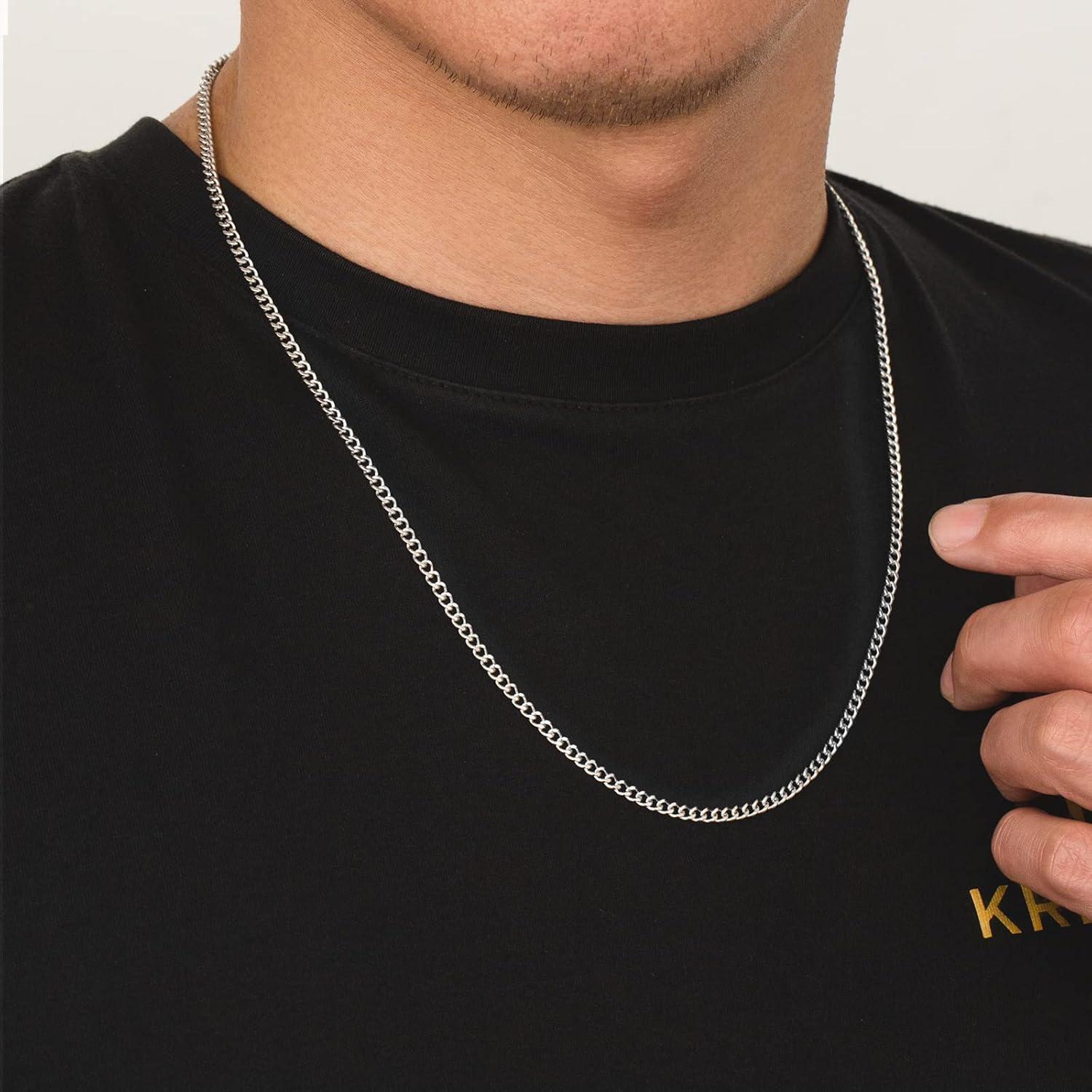 Edelstahl Panzerkette mit Diamantschliff 3mm 50.8cm Silber Gold Kette