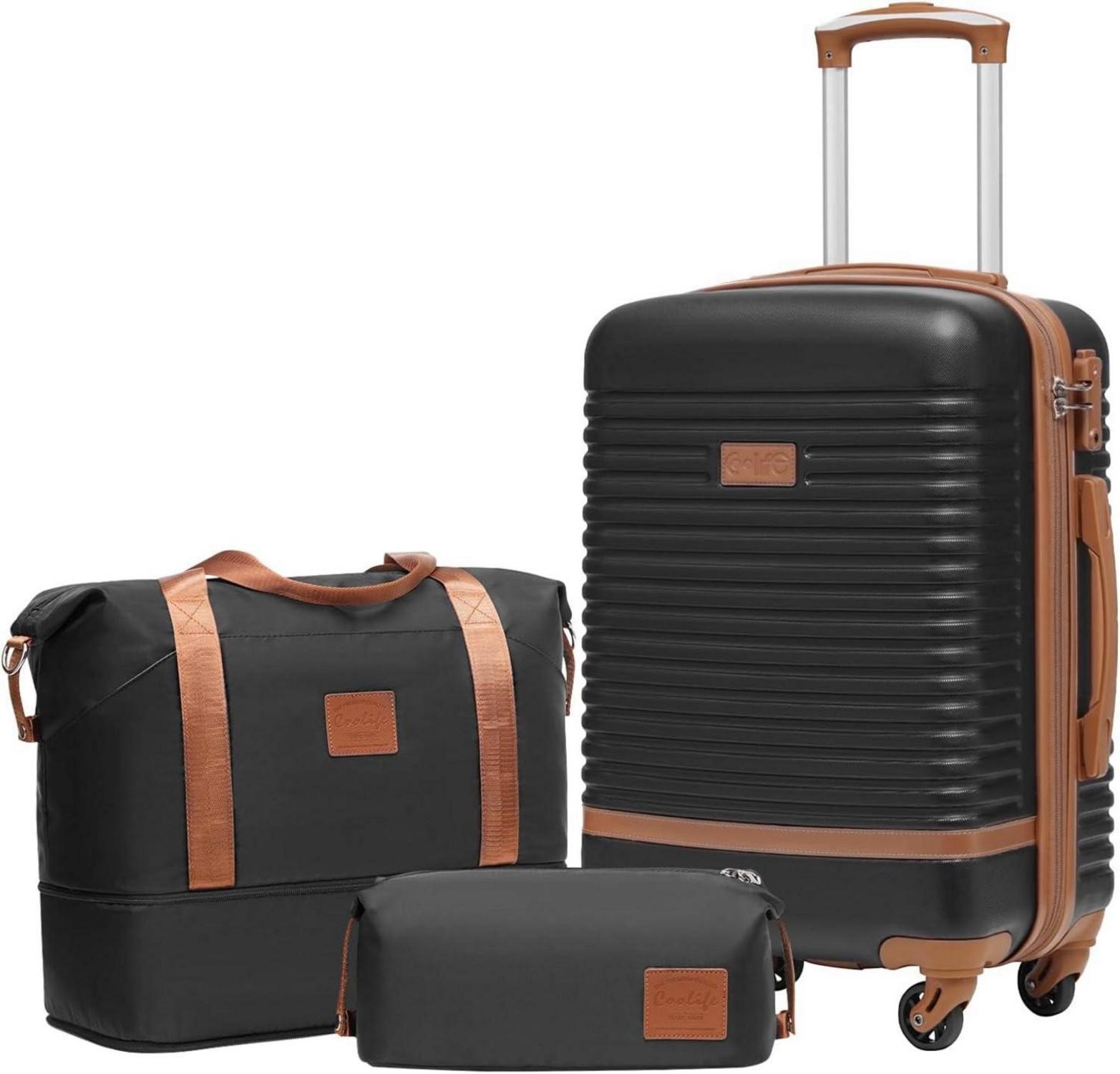 COOLIFE Koffer Trolley Set 3tlg ABS Hartschalen Handgepäck-Set
