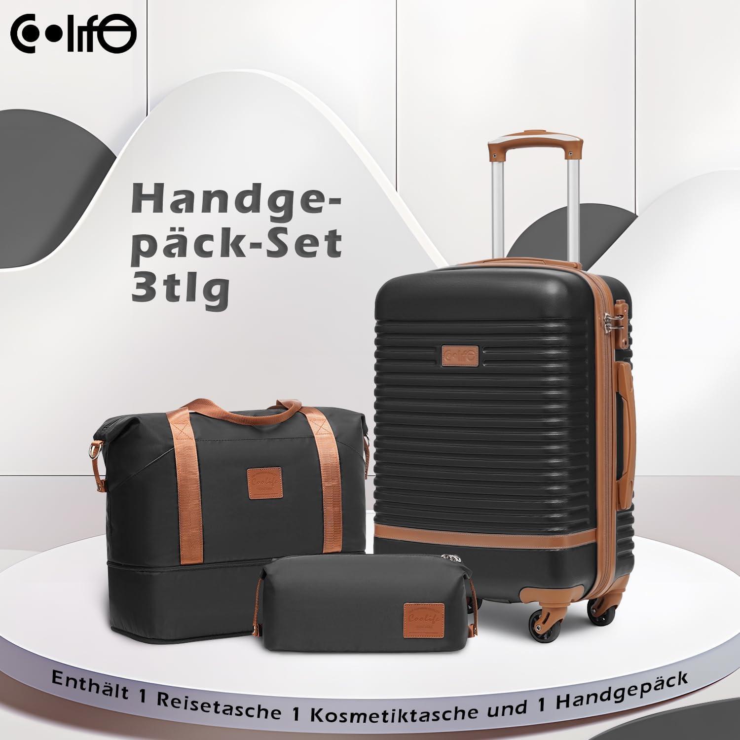 COOLIFE Koffer Trolley ABS Hartschale 4 Rollen TSA-Schloss