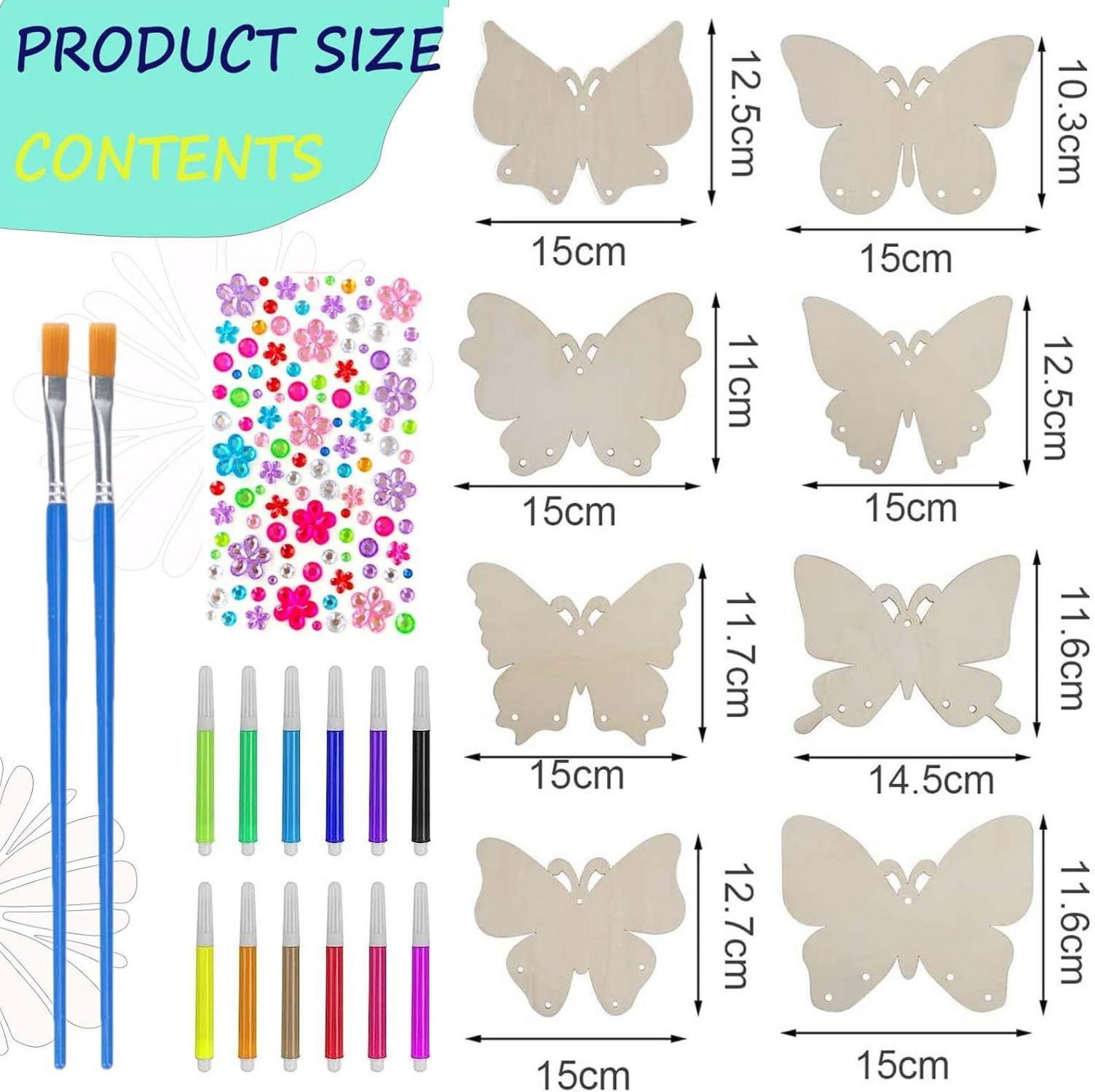 DIY Butterfly Windspiel Bastelset für Kinder mit Holzmalerei