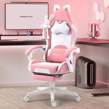 Dowinx Gaming Stuhl mit Pink Katze Design - Ergonomischer