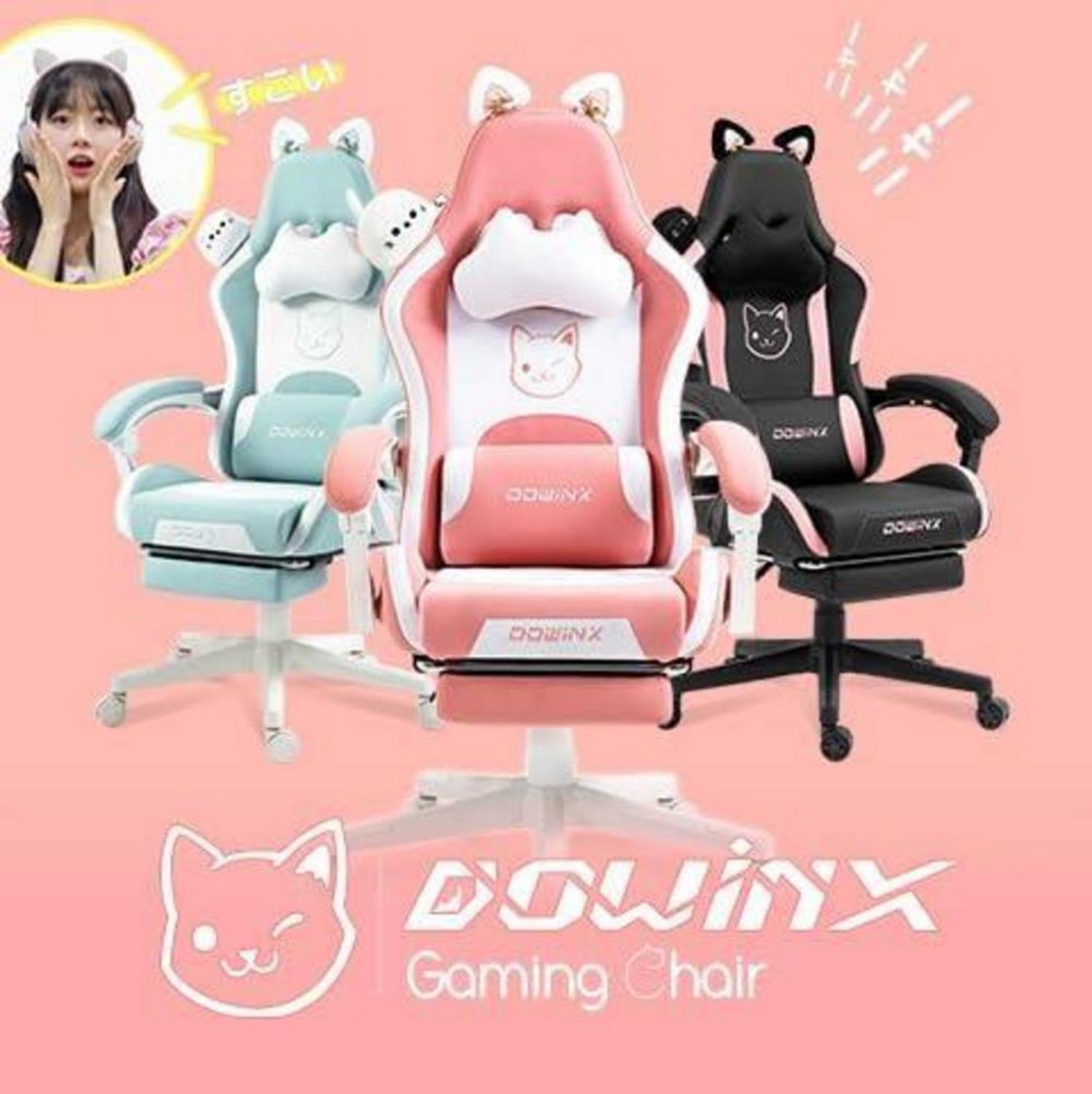 Dowinx Gaming Stuhl Rosa Rosa Kaninchen Ergonomisch PU-Leder