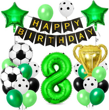 Fußball Luftballon Set 8 Jahre Party Deko Trophäe Ballons Grün Schwarz