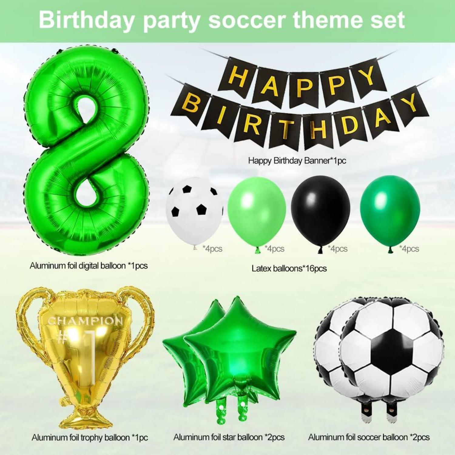 Fußball Luftballon Set 8 Jahre Geburtstag Dekoration