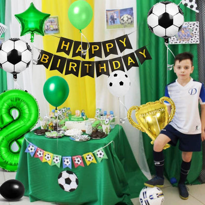 Fußball Party Deko Set 8 Jahre, Luftballons Fussball Geburtstag