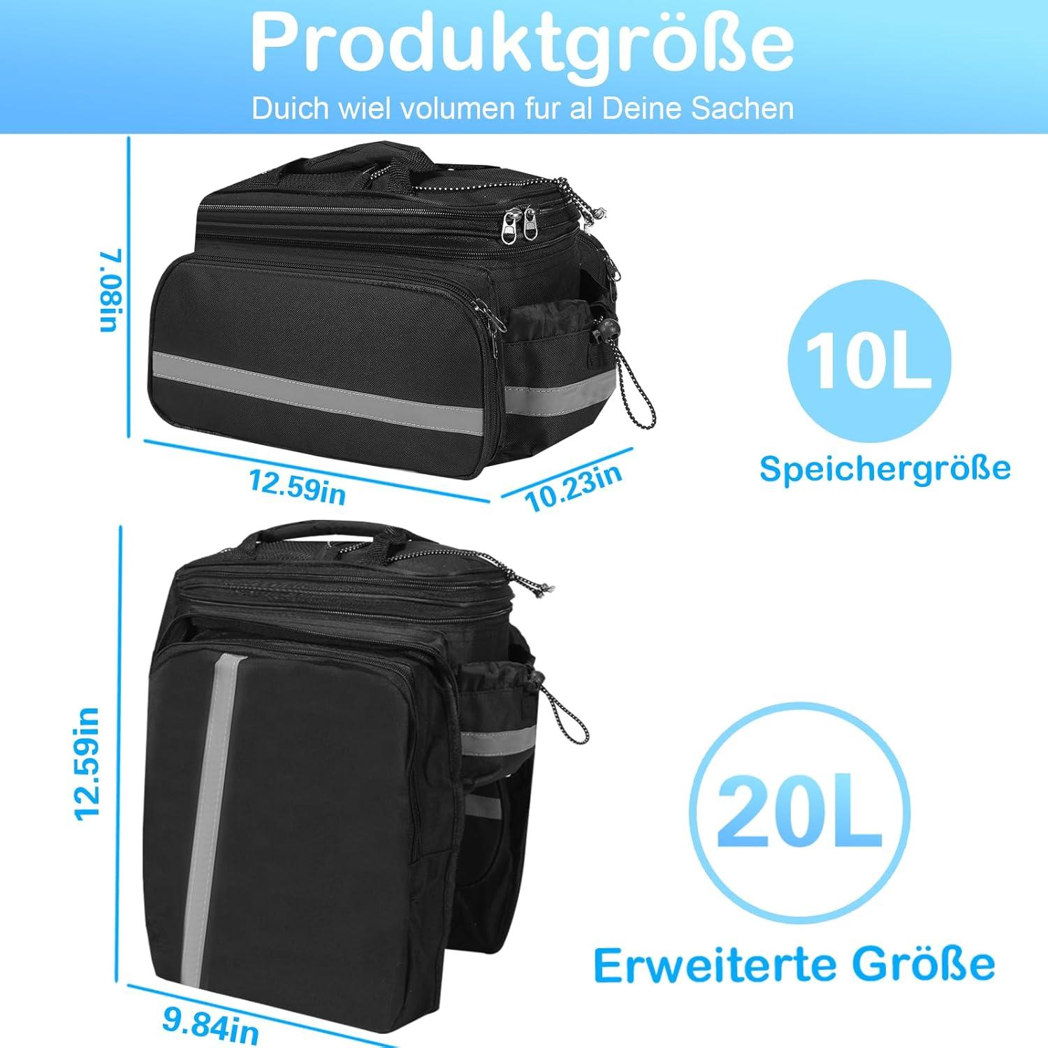 FINEW Fahrrad Gepäckträgertasche 10-20L Wasserdicht